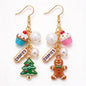 Mismatched Christmas Gingerbread Man & Holiday Tree Sweet Treats Dangle Earrings